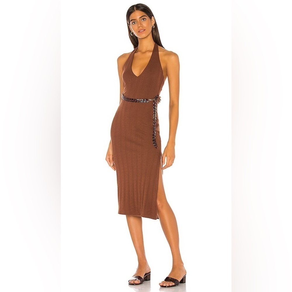 Majorelle Kendrick Midi Dress in Pecan Brown M
